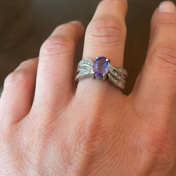 Deeply colored tanzanite ring 8 - Picture 3 of 4